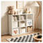 Étagère à livres en métal blanc à 9 cubes, 104 cm (L) x 30 cm (P), rangement ouvert à l'arrière pour salon, chambre et bureau à domicile