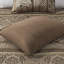Courtepointe très grand / très grand avec coussins décoratifs - brun et or Tissu. Feuille, rayures et motifs. Réversible pour différents styles de décor. Facile à laver, pratique, brun / or. . Détails de broderie. Machine-120264914