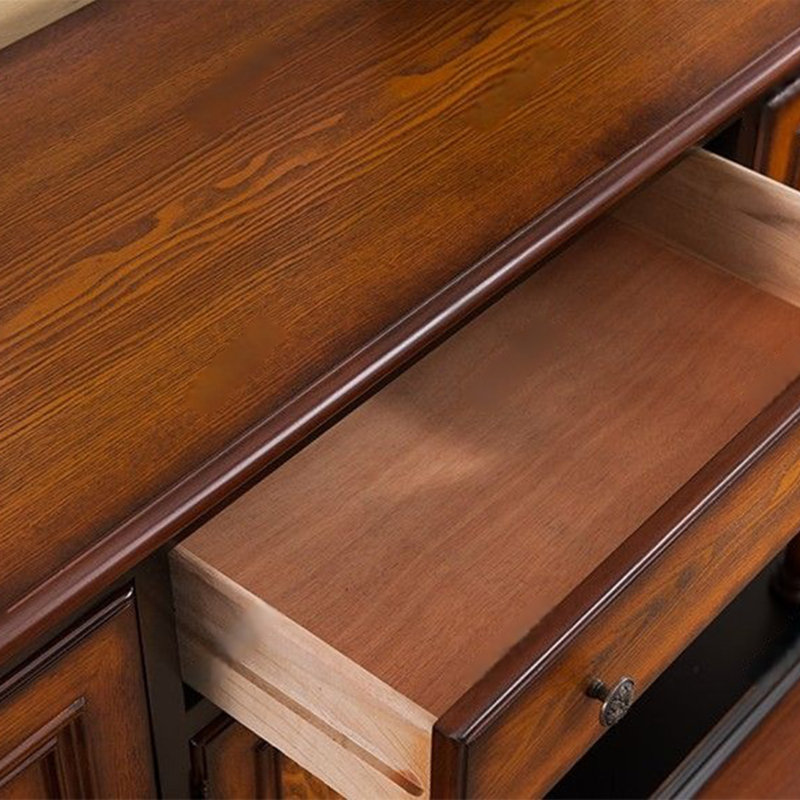 Console multifonctionnelle de style rétro rétro, Brun