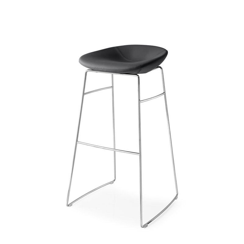Palm Upholstered Backless Stool with Metal Frame, Counter Stool (26.5" Seat Height), Skuba Optic White