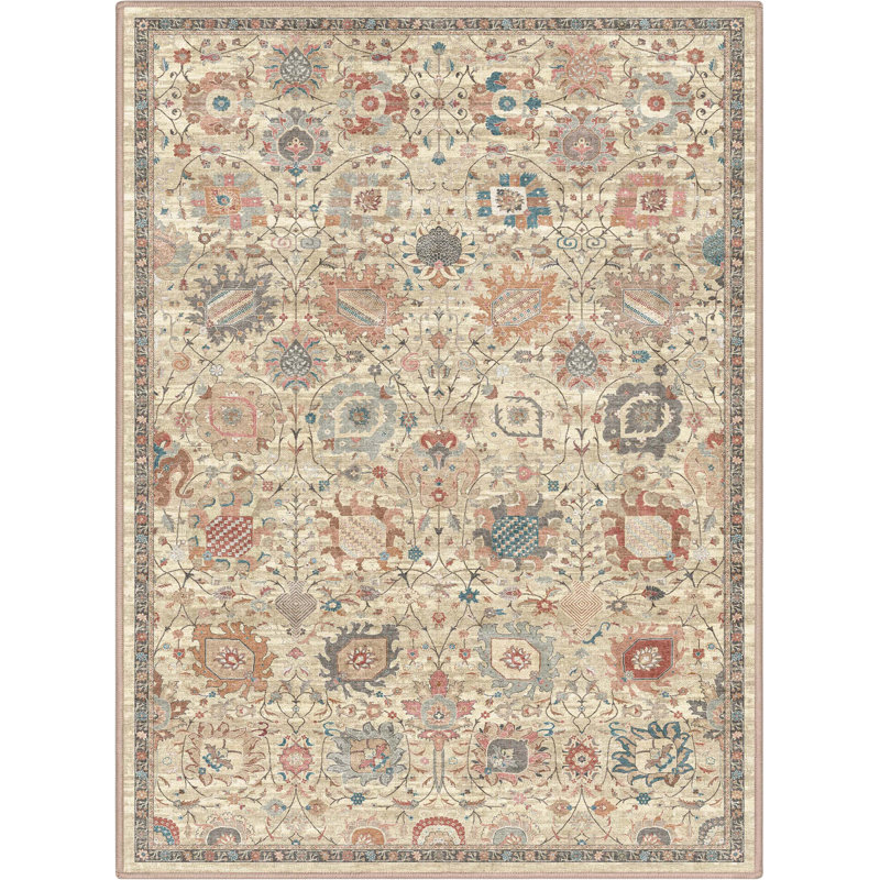 Tapis beige Bungalow Bungalow Aylena, Rectangle 3 pi 3 po x 5 pi