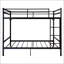 Lit superposé avec échelle et garde-corps haut, lit superposé en métal, espace de rangement, silencieux, lit simple au-dessus d'un lit simple, noir