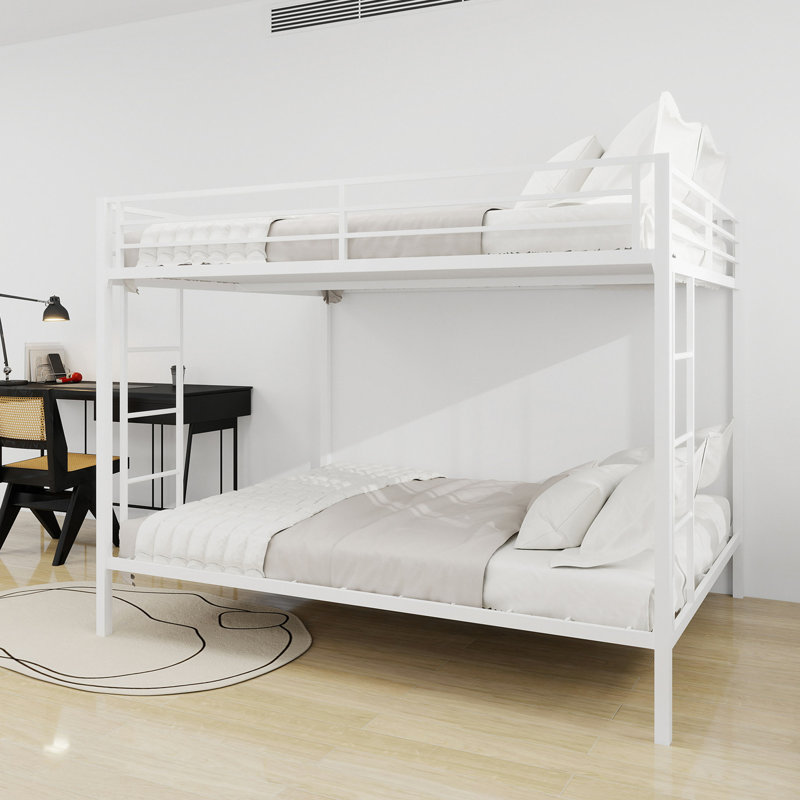 Lit superposé en fer carré multi-fonctionnel, structure en métal robuste résistant à l'usure, idéal pour optimiser l'espace vertical dans n'importe quelle pièce - 153 cm x 203 cm