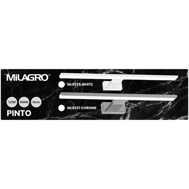 Pinto LED Wall Sconce, 4cm H x 50cm W x 14cm D, Silver