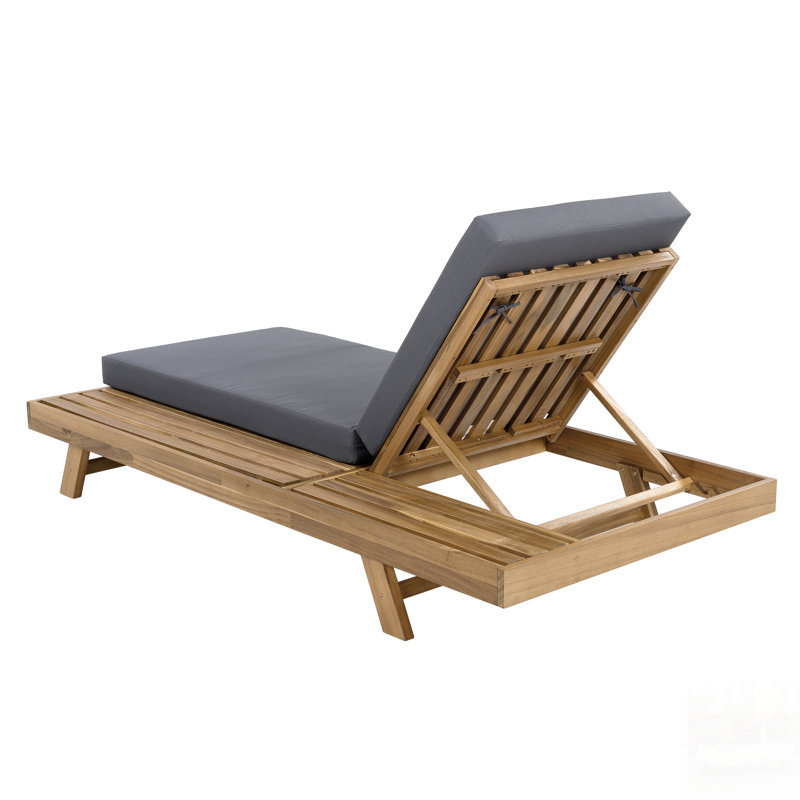 Acacia Wood Lounge Chaise Set With Adjustable Reclining, Water-Resistant Cushions, And Versatile Outdoor Compatibility