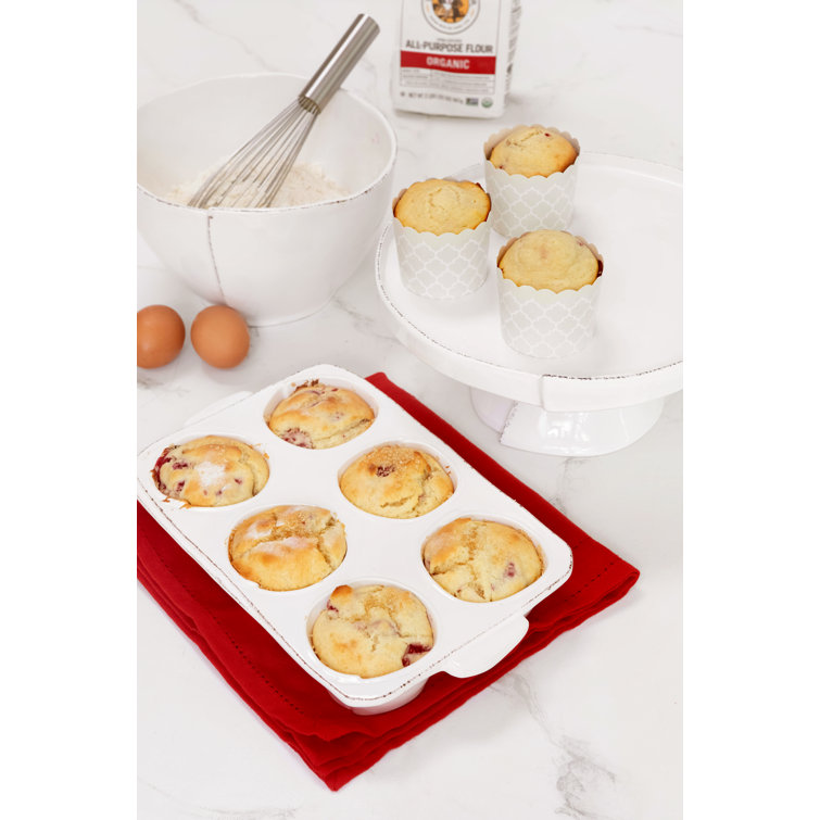 Vietri Lastra Muffin Tin - White