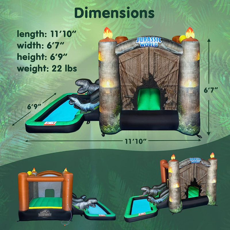 Jurassic World Inflatable Bounce House with Water Slide and Pool