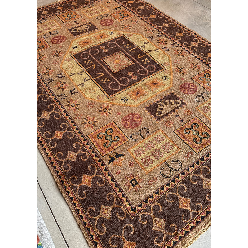 KAZAK 7 LIGHT BROWN, Runner 3' x 10'