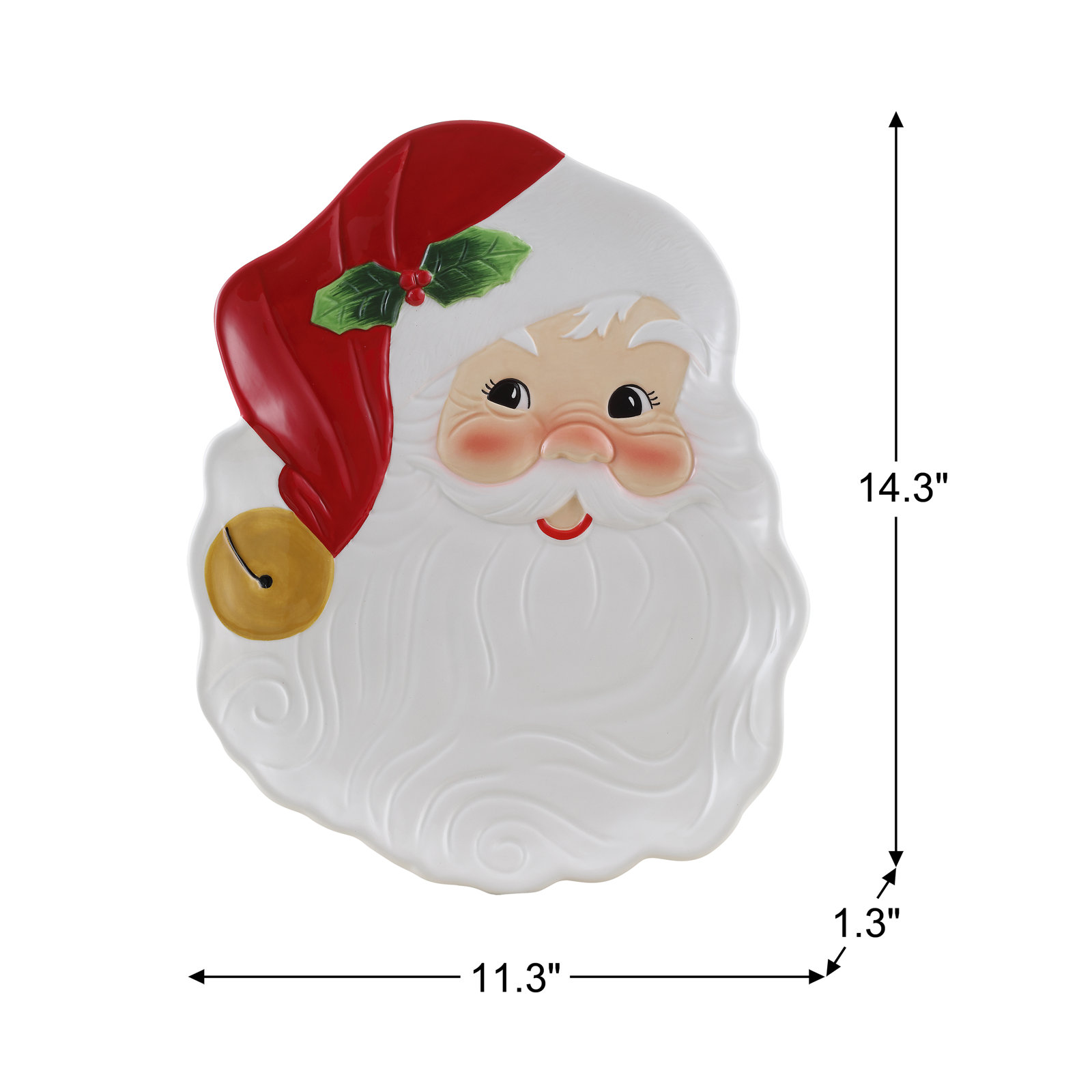 Nostalgic 14 in. Ceramic Serving Platter - Santa