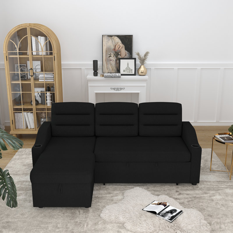 Accoudoirs carrés de 83,5 po, Polyester noir