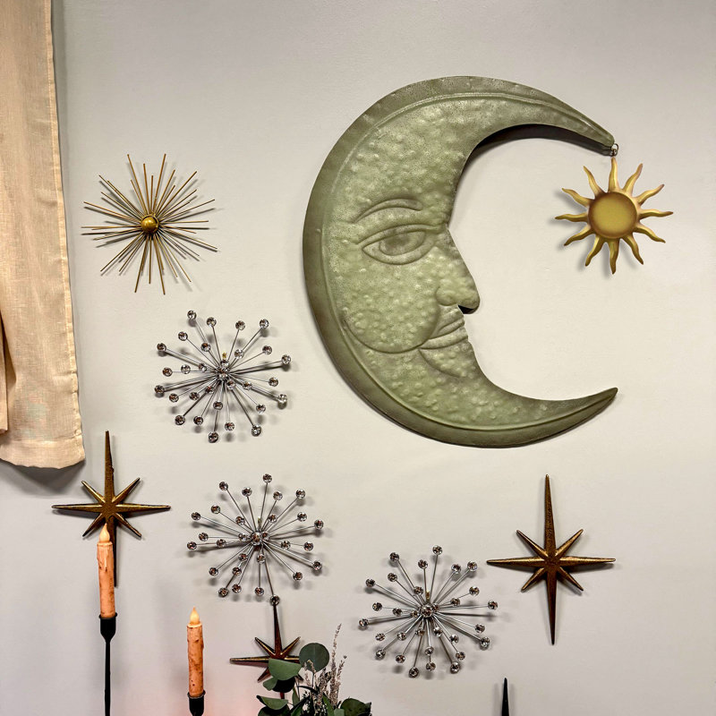Décoration murale lune avec soleil