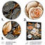 Rose blanche, feuilles dorées, rétro, illustration, roses, art mural, salon-104688017-104688019