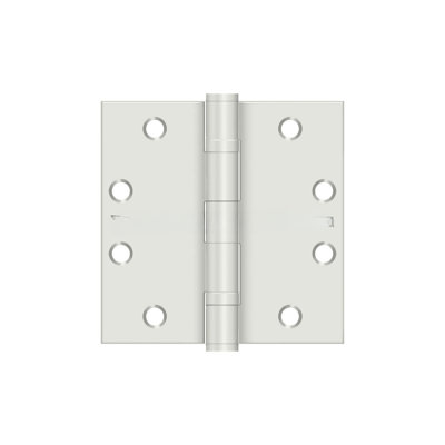 Deltana S45BBUSPW 4-1/2" x 4-1/2" Square Hinge, HD, Ball Bearings in Prime Coat White Pair
