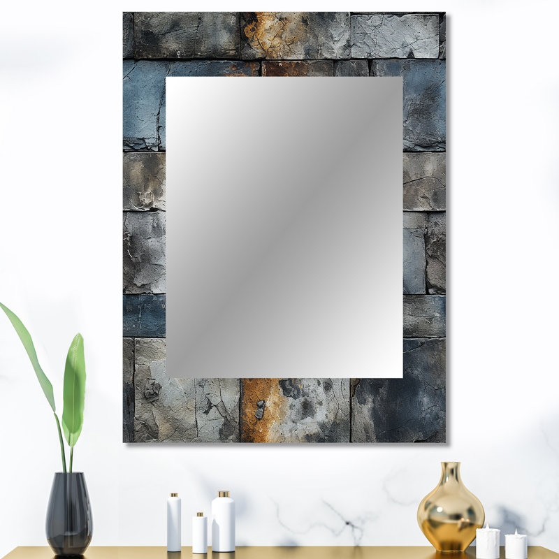 Hedya - Gray Modern Wall Mirror, 40 po x 30 po