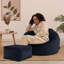 Bean Bag Bazaar Kingston Velvet Bean Bag and Square Footstool-96215169