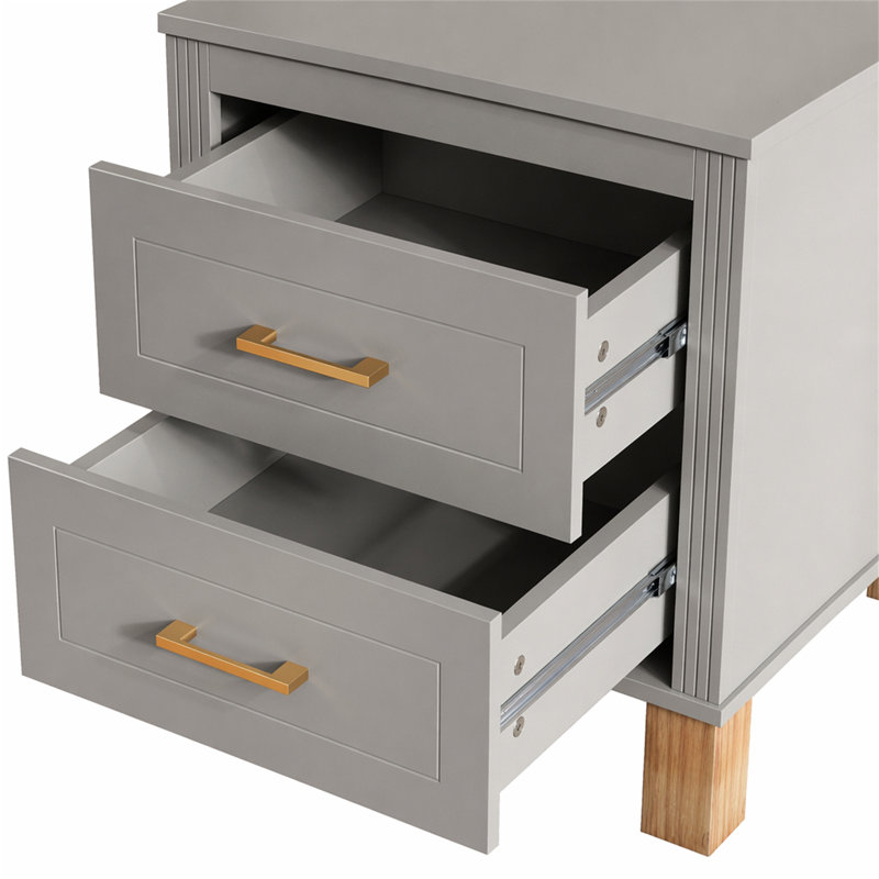 Table de chevet 2 tiroirs, Grey