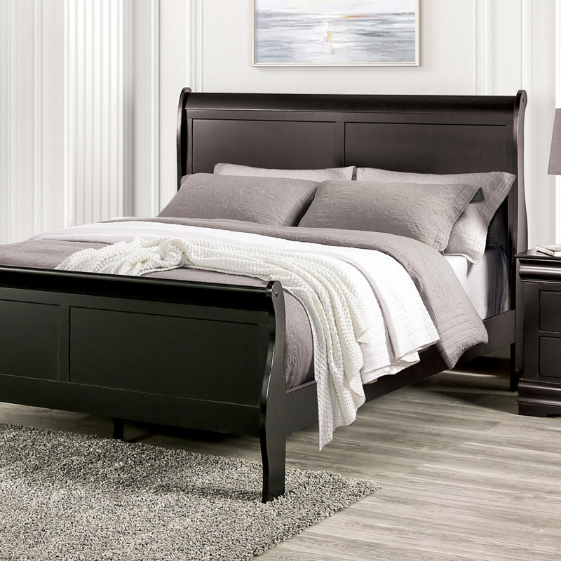 Lit avec pieds de support, style Louis Philippe, idéal pour les chambres élégantes et peu encombrantes, Lit simple