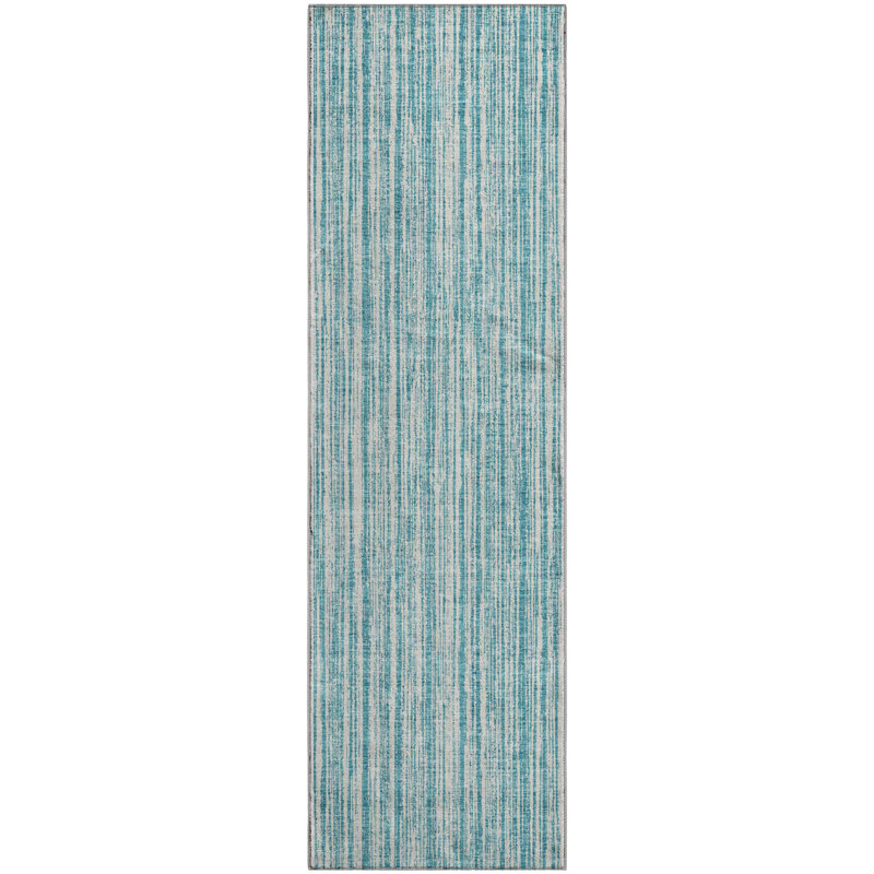 Premium Machine Washable Prisco Teal Rug, Runner 2'3" x 7'6"