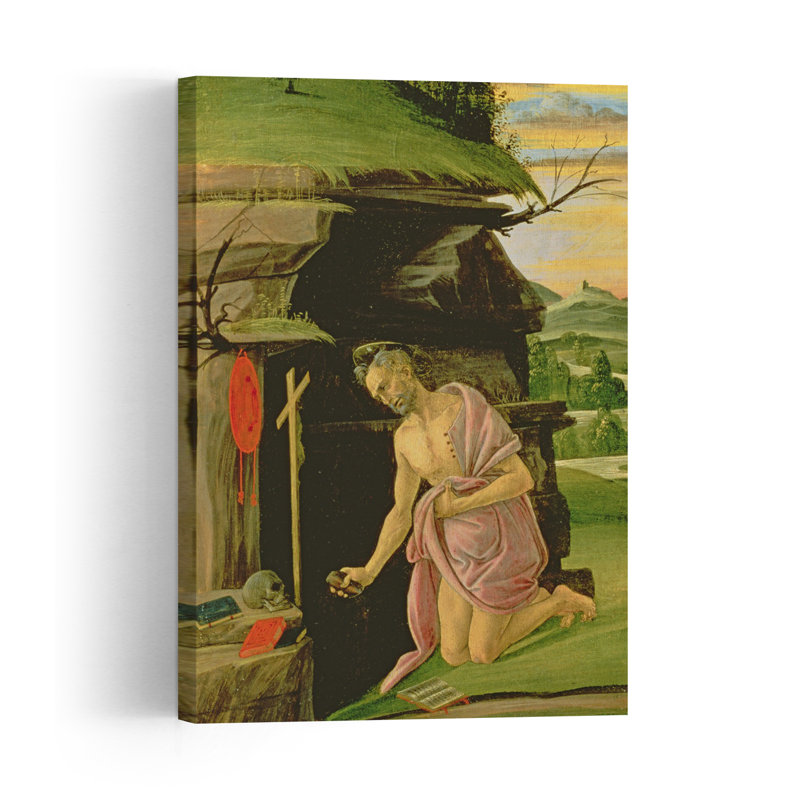 Saint Jérôme, 1490S, impression d'art mural contemporain représentant un paysage naturel, H 48 po x l 32 po