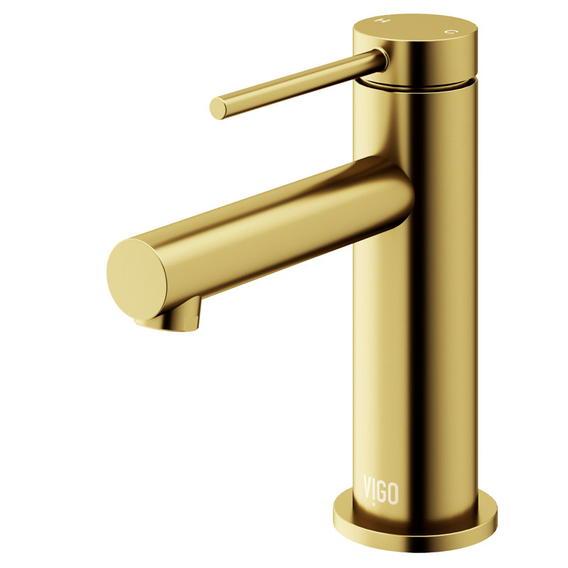 Jewel 6 in. H Single-Hole Single Handle Bathroom Faucet, Matte Brushed Gold