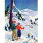 «Ski Break» par Charles Hargens, reproduction sur toile tendue-15060504