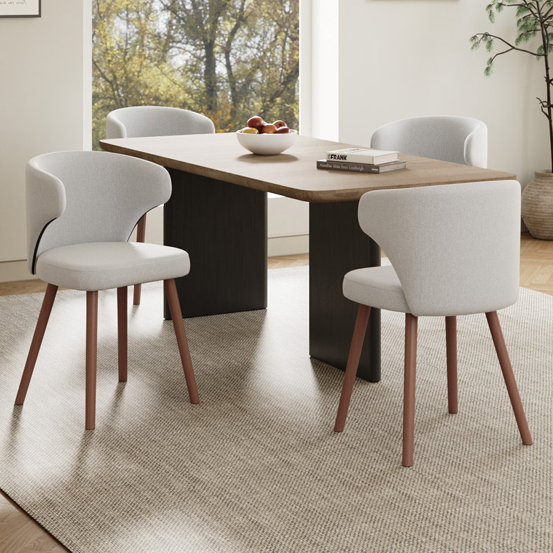 49cm H Upholstered Wing Back Accent, Grey