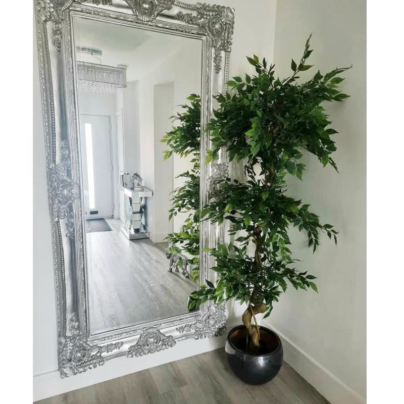 180cm Faux Ficus Tree in Metal Pot, Gold
