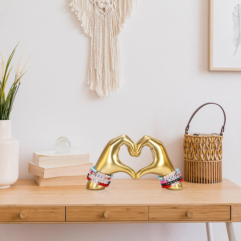 Heart Heart Sculpture, Gold