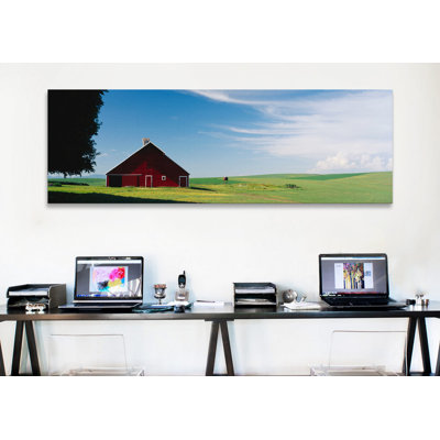 «Panoramic Barn in a Wheat Field, Washington», reproduction de photo sur toile