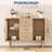 47" Sideboard Buffet Cabinet with Fluted Glass Doors - Modern Mid-Century Credenza Storage with Adjustable Shelves-739571022