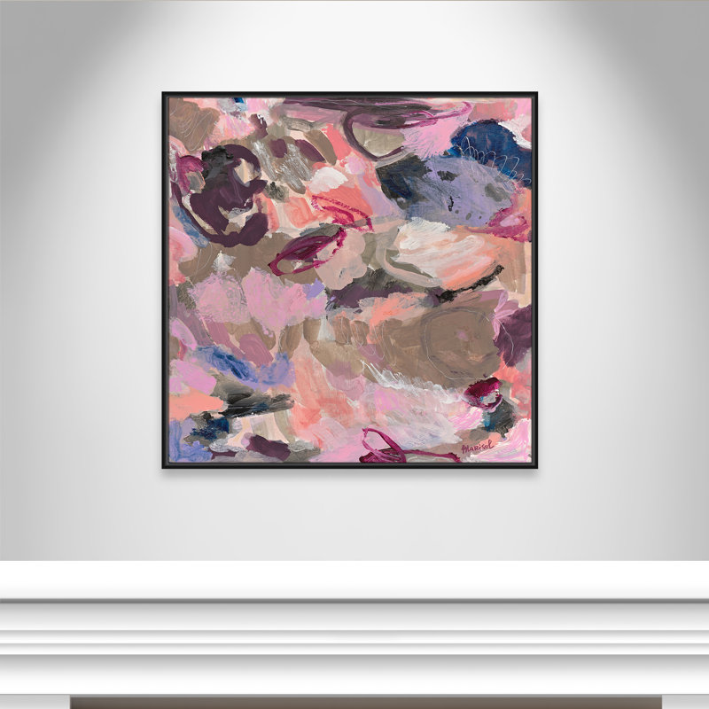 «Vineyard Evening Square» par Marisol Evora, H 37,5 po x l 37,5 po, Noir