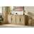 67" Rattan 4-Door Buffet Cabinet, Boho Sideboard, Large Credenza Sideboard Buffet For Living Room, Hallway And Kitchen, Caramel Oak, 67''W X 15.75''D X 31.5''H.