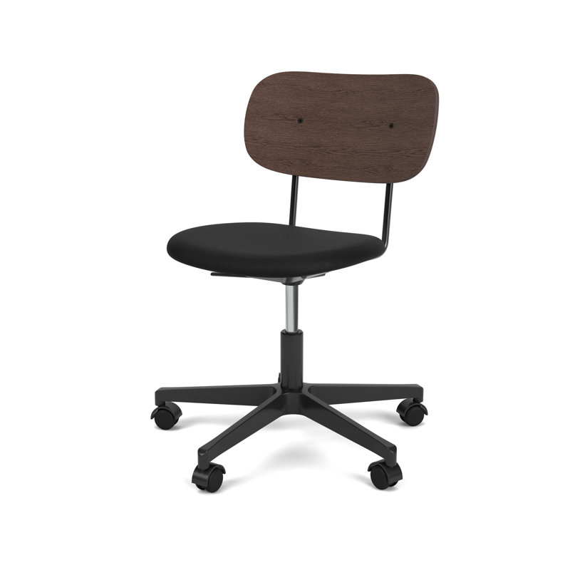 Co Swivel Task Chair, Dark Stained Oak/Black, Black