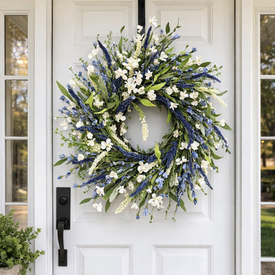 24" Handcrafted Lavender Berry No Holiday Wreath