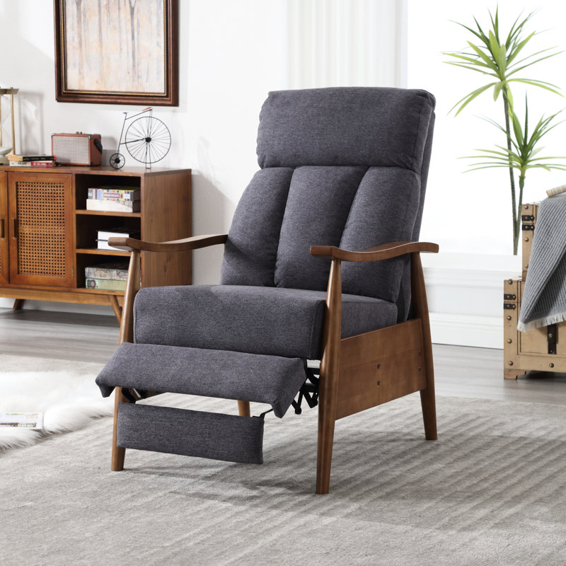 Fauteuil inclinable avec revêtement en lin gris foncé et pieds réglables pour un revêtement en mousse haute densité