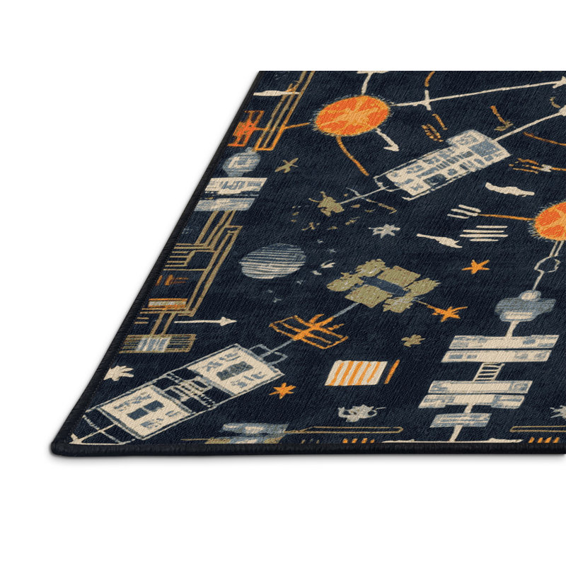 Tapis gris lavable à la machine, Rectangulaire 2 pi x 3 pi