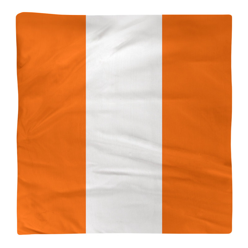Cotton No Pattern Square Napkin, Orange/White