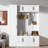 4-in-1 Tall Modern Hall Tree With Shoe Storage,  Cabinets, Coat Hooks, Metal Handles And Adjustable Shelves-902295170