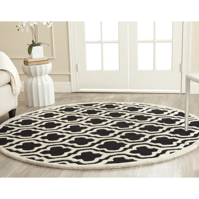 Cambridge Hand Tufted Wool Geometric Rug, Round 6'