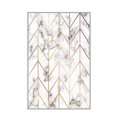 Premium Hall Carpet, 3.3 x 6.6 Feet, 100% Polyester, 0.3 in Pile Height | Antibacterial, Non-Slip Underside, Machine Washable | Elegant 3D Digital Print Design, Perfect for Entryways & Living Rooms