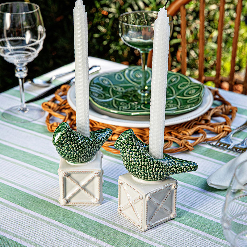 Berry & Thread Bird Topiary Candlestick Set/2 - Multi