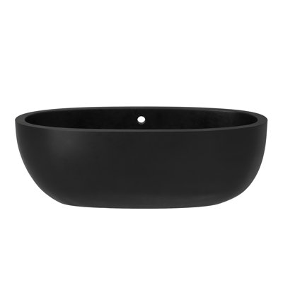 Avalon NativeStone Concrete Freestanding Oval Soaking Bathtub