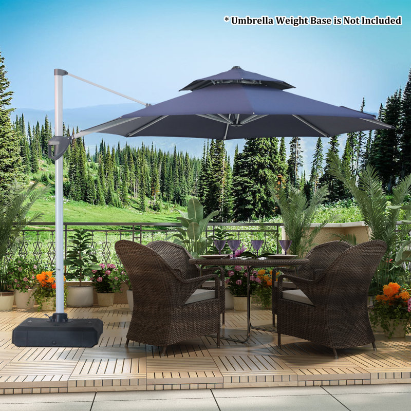 Parasol en porte-à-faux 129,92 po Rosealie, Bleu marine