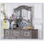 Ensemble de commode et miroir en bois argent antique avec un design élégant et un grand rangement pour les chambres traditionnelles