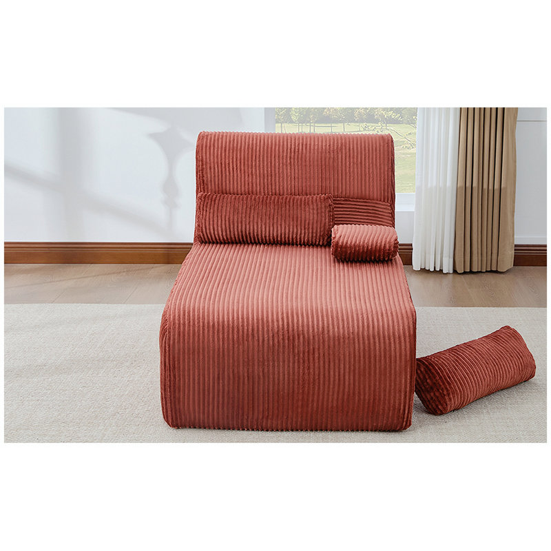 Canapé moderne sans méridienne 34,2 po, Red Corduroy