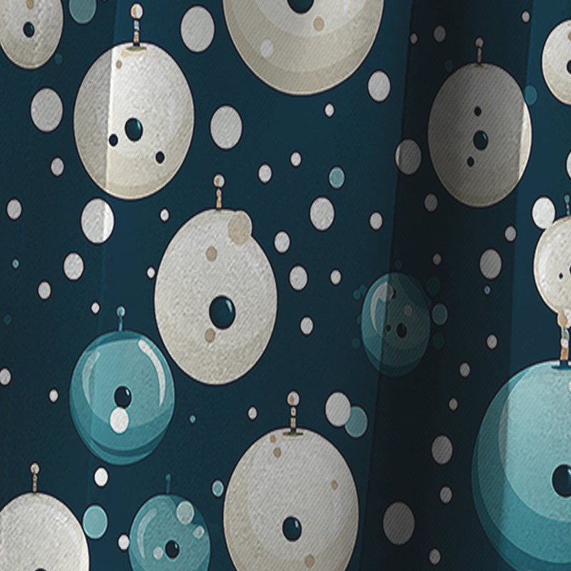 Motif nautique à pois I - rideau abstrait - rideau occultant - 1 panneau, L 52 po x L 84 po