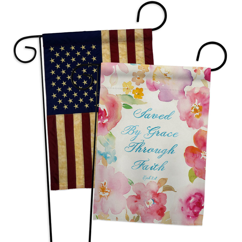 Drapeau de jardin en polyester 18,5 x 13 po Grace