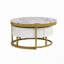 Table basse ronde et gigogne avec tiroirs