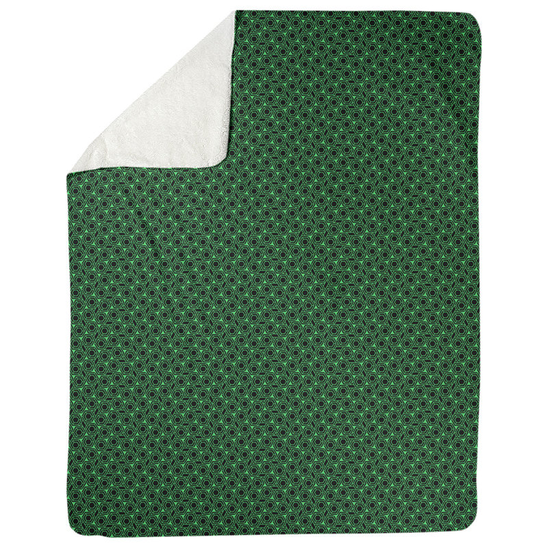 Katelyn Elizabeth Throw Blanket, 52.5" W x 62.5" L, Green/Black