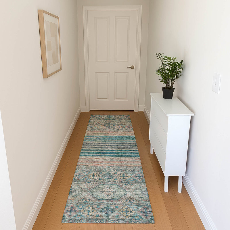 Premium Machine Washable Brennon AMF1641 Stripes Rug, Runner 2'3" x 7'6"